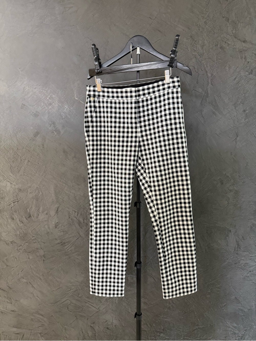 Diane Von Furstenberg Black and White Gingham Capris